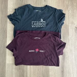 Aero Graphic Tees - Charcoal and Maroon